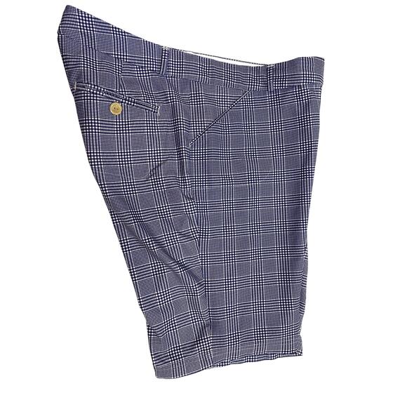 Peter Millar Checkered Shorts Size L Blue Subtle Plaid Pattern 4 Way Stretch - Picture 3 of 7